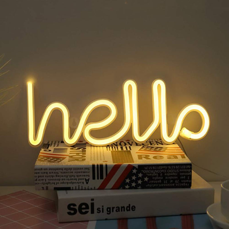Neon Hello for Room - Neon Light for Bedroom | Tapestry Girls