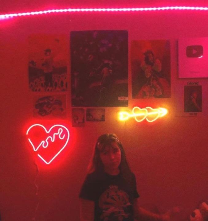 Neon Red Love Heart - Tapestry Girls