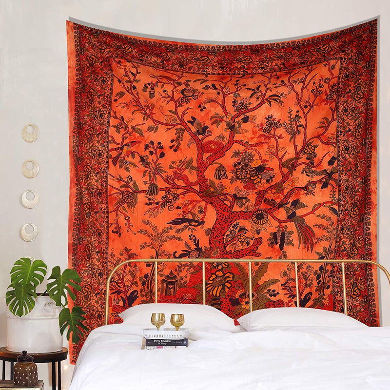 Orange Aesthetic Tapestry