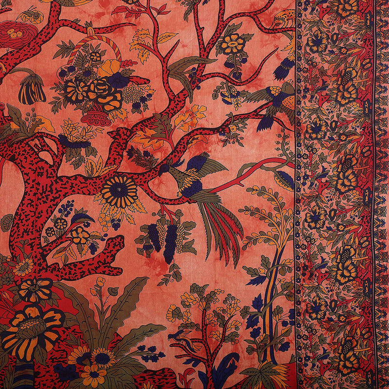 Orange Life Tree Tapestry