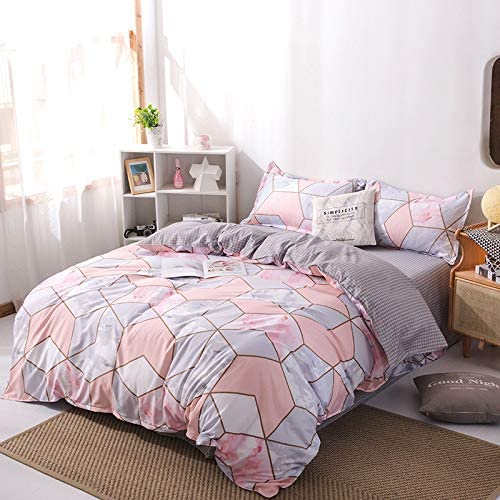 Pink Geometric Bed Set