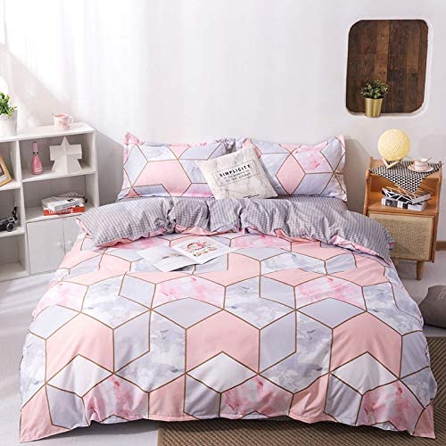 Pink Geometric Bed Set