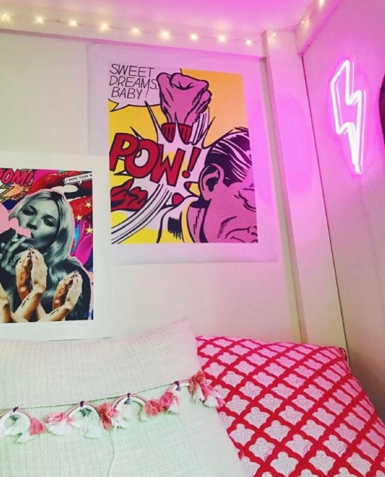 Pink Neon Lightning Bolt - Tapestry Girls