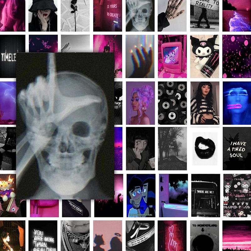Pink & Black Grunge Wall Collage Kit