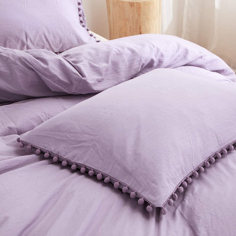 The Softy Pom Pom Purple Bed Set