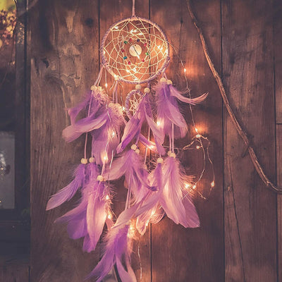 Purple Dreamcatcher w/Lights - Tapestry Girls