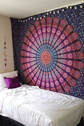 Purple Peacock Tapestry - Tapestry Girls