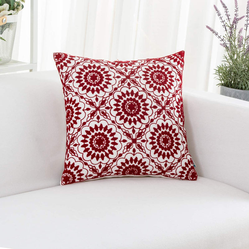 Red Floral Pillow - Tapestry Girls