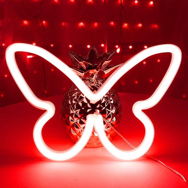 Red Butterfly Neon Sign