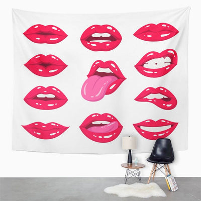 Red Lips Tapestry - Tapestry Girls
