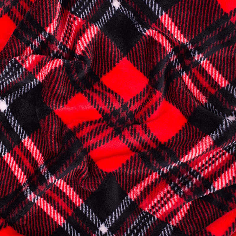 Red and White Plaid Fleece Blanket - Tapestry Girls