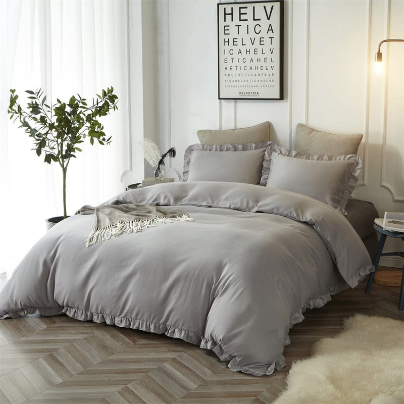 The Ruffled Gray Bed Set - Tapestry Girls