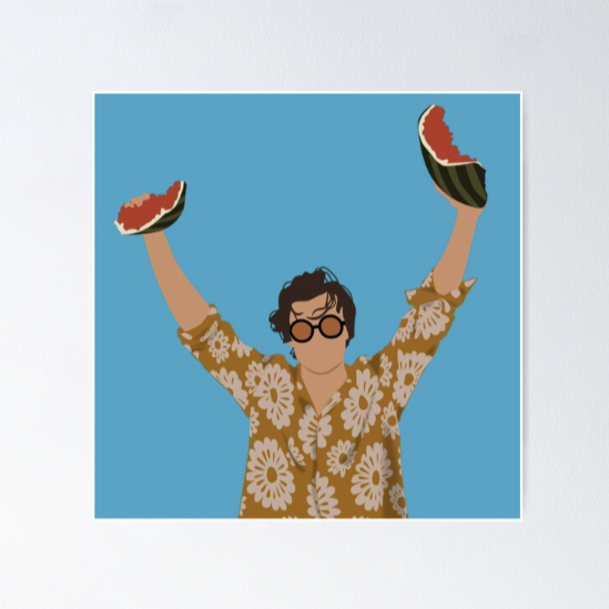 Harry Holding Watermelon Poster