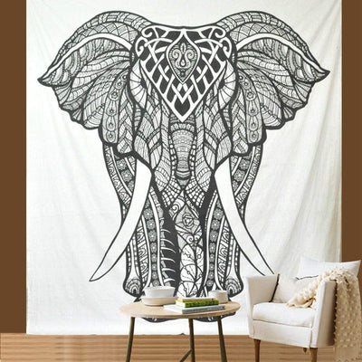Elephant White Tapestry - Tapestry Girls