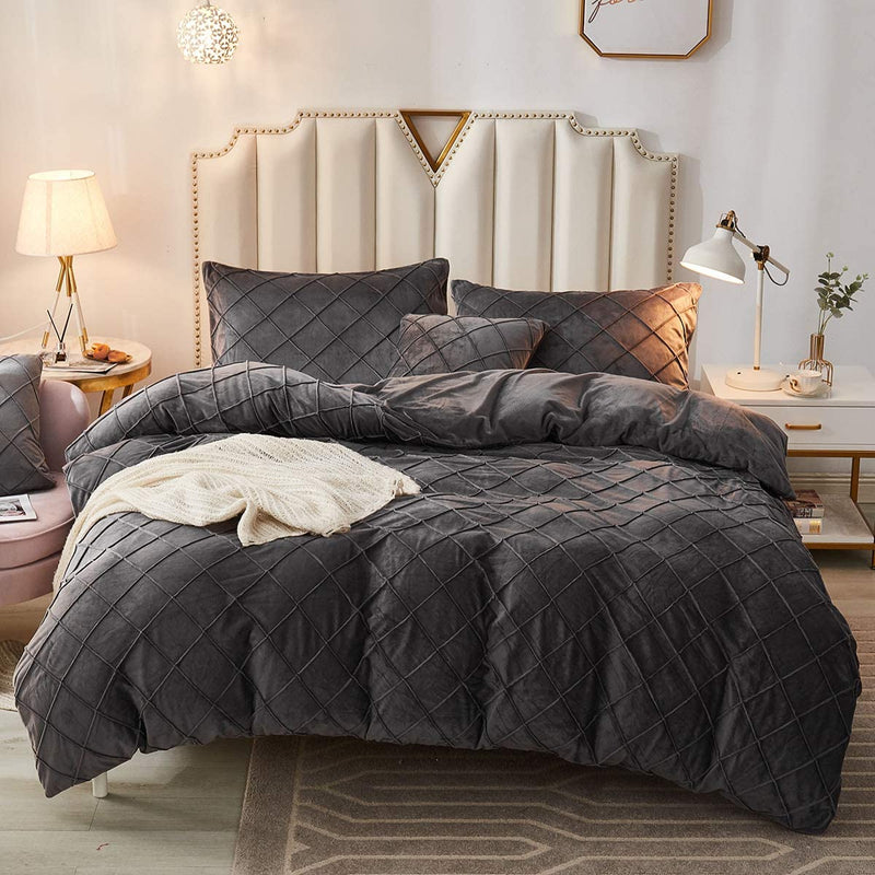 Softy Dark Gray Diamond Bed Set