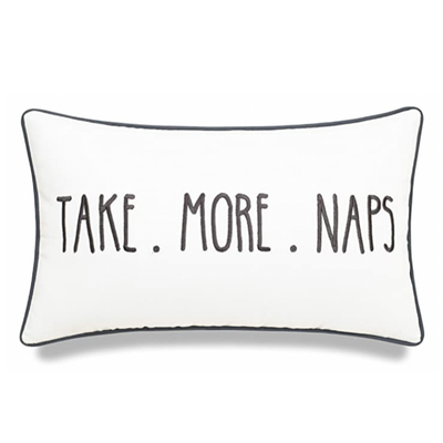 White Take More Naps Pillow - Tapestry Girls