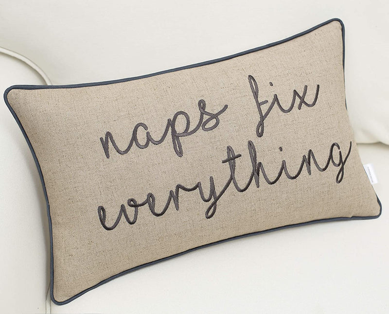 Tan Naps Fix Everything Pillow - Tapestry Girls