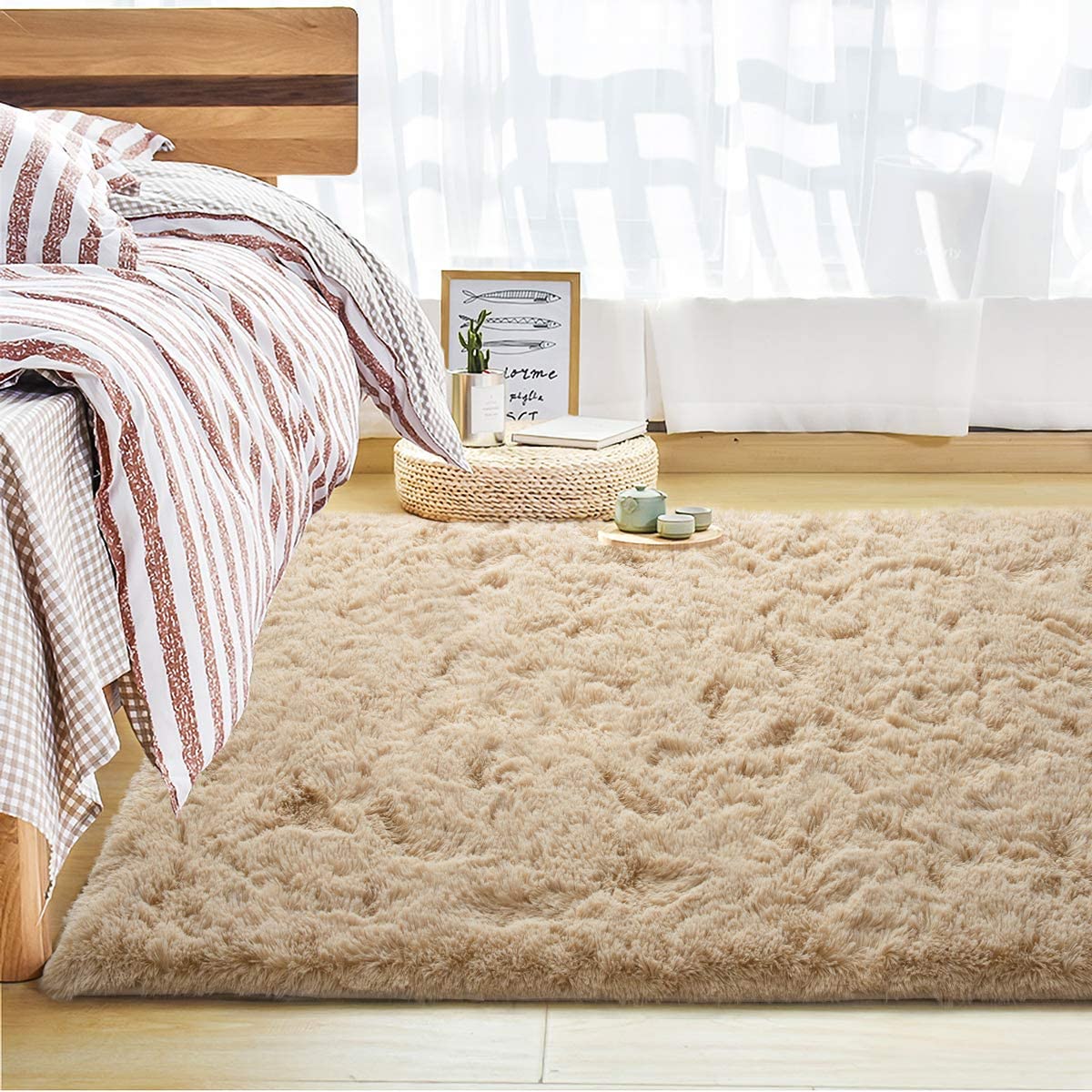 Tan Plush Rug - Fluffy Rugs | Tapestry Girls