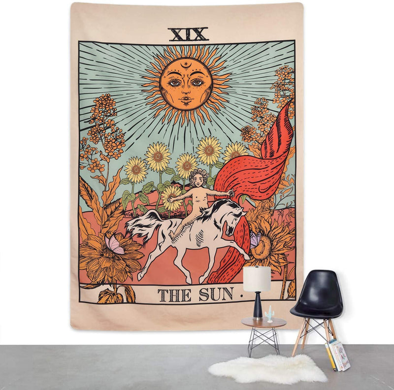 Tarot Sun Medieval Tapestry - Tapestry Girls