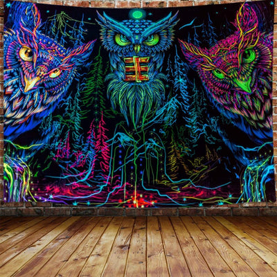 The Psychedelic Owl Tapestry - Tapestry Girls