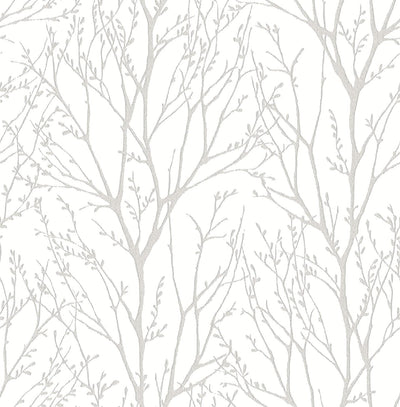 White Treetops Removable Wallpaper - Tapestry Girls