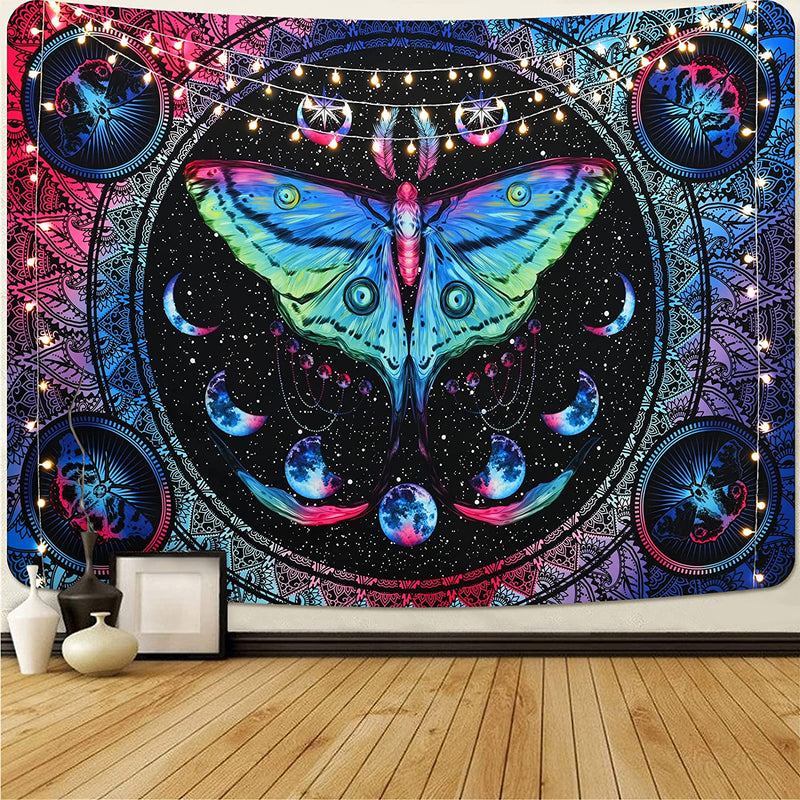 Trippy Moth Tapestry
