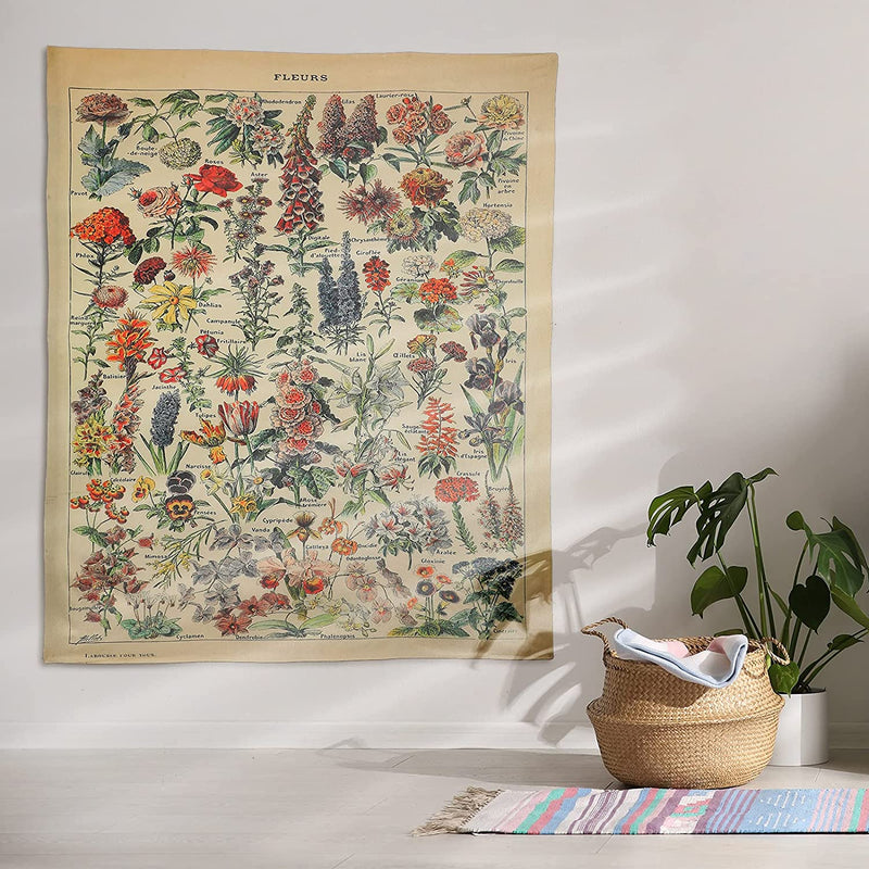 Vintage Wildflowers Tapestry