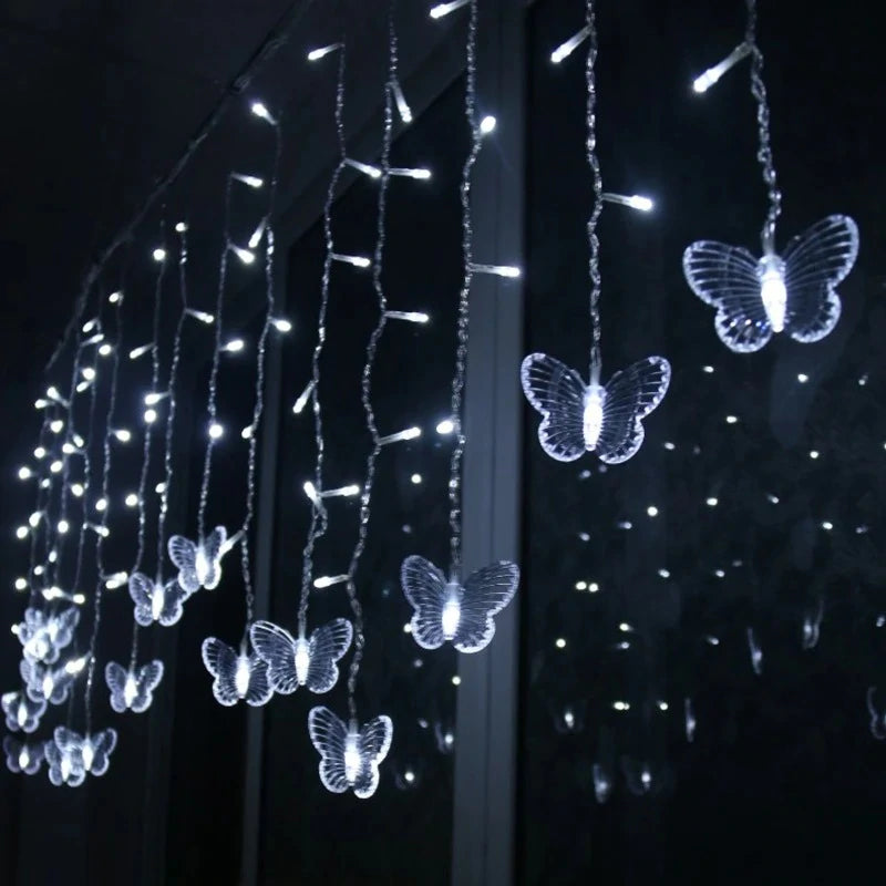 White Butterfly String Lights