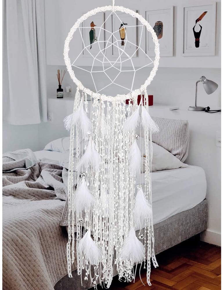 White Feathered Dreamcatcher - Tapestry Girls