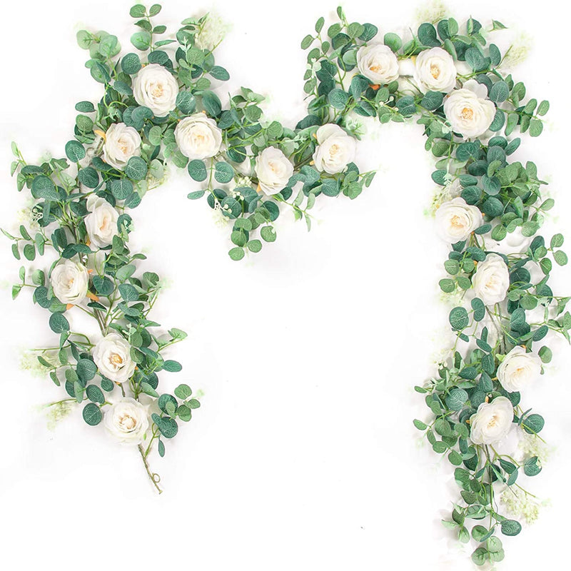 White Floral Garland 2-Pack