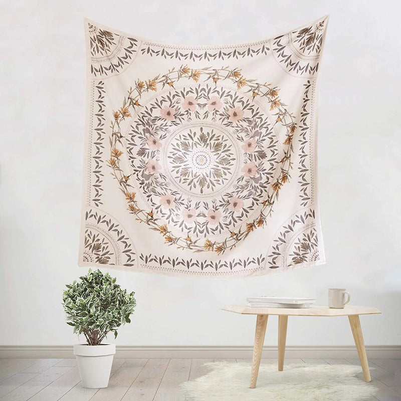 White Floral Tapestry - Large