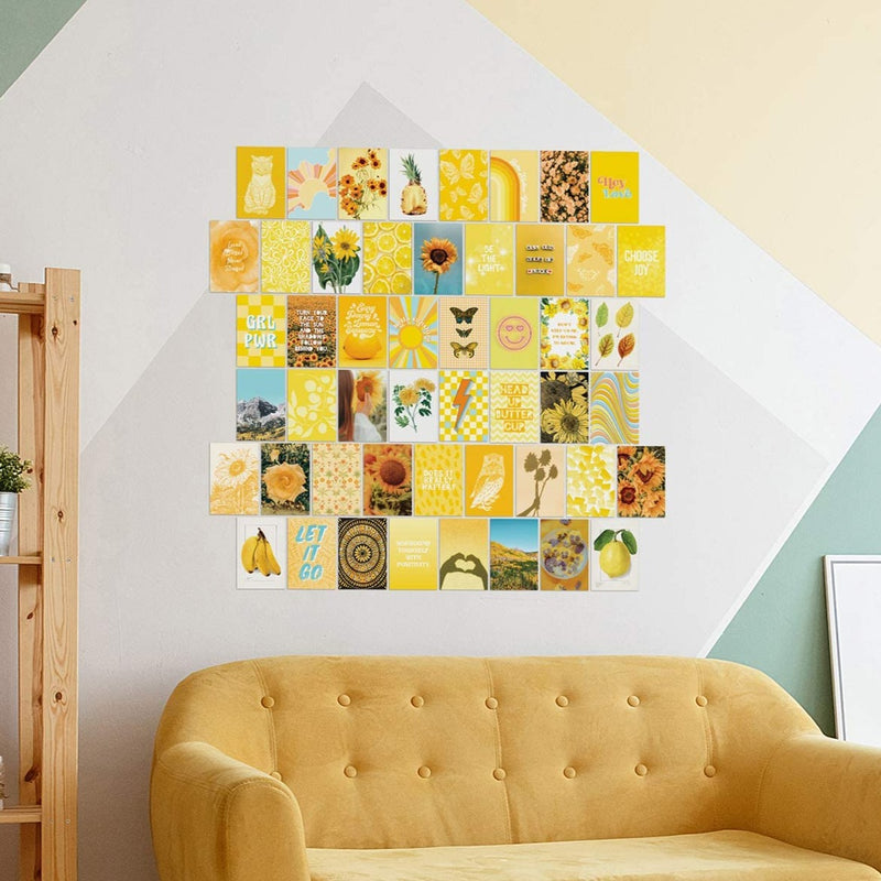 Yellow Aesthetic Wall Collage Kit