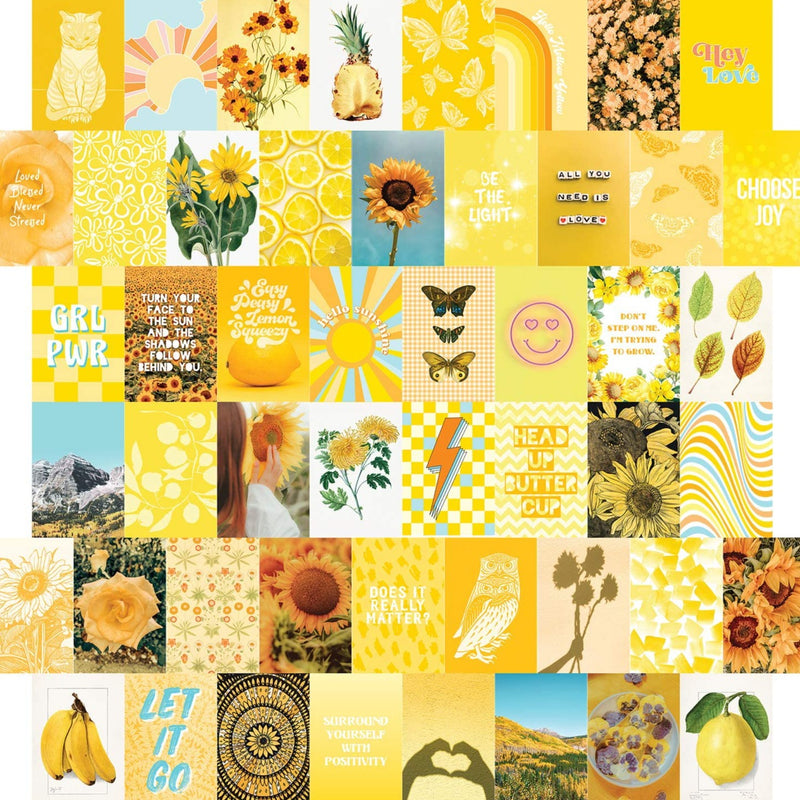 Yellow Aesthetic Wall Collage Kit