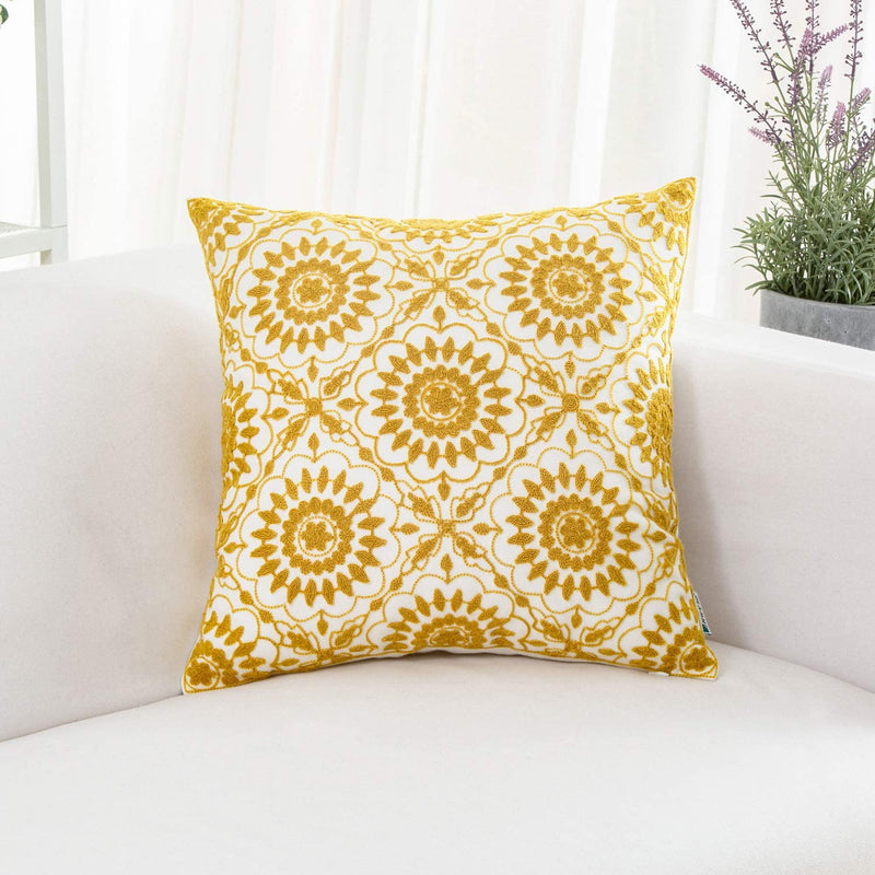 Yellow Floral Pillow - Tapestry Girls