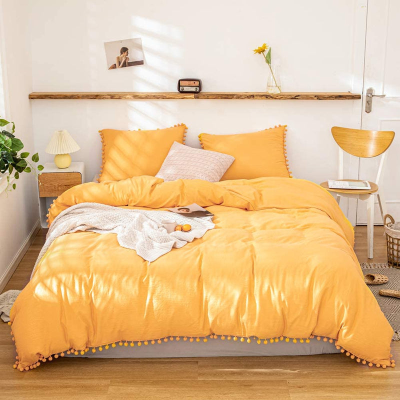 The Softy Pom Pom Yellow Bed Set