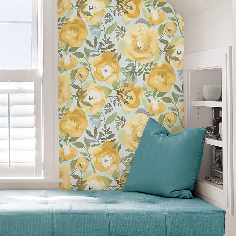 Peachy Keen Yellow Removable Wallpaper - Tapestry Girls