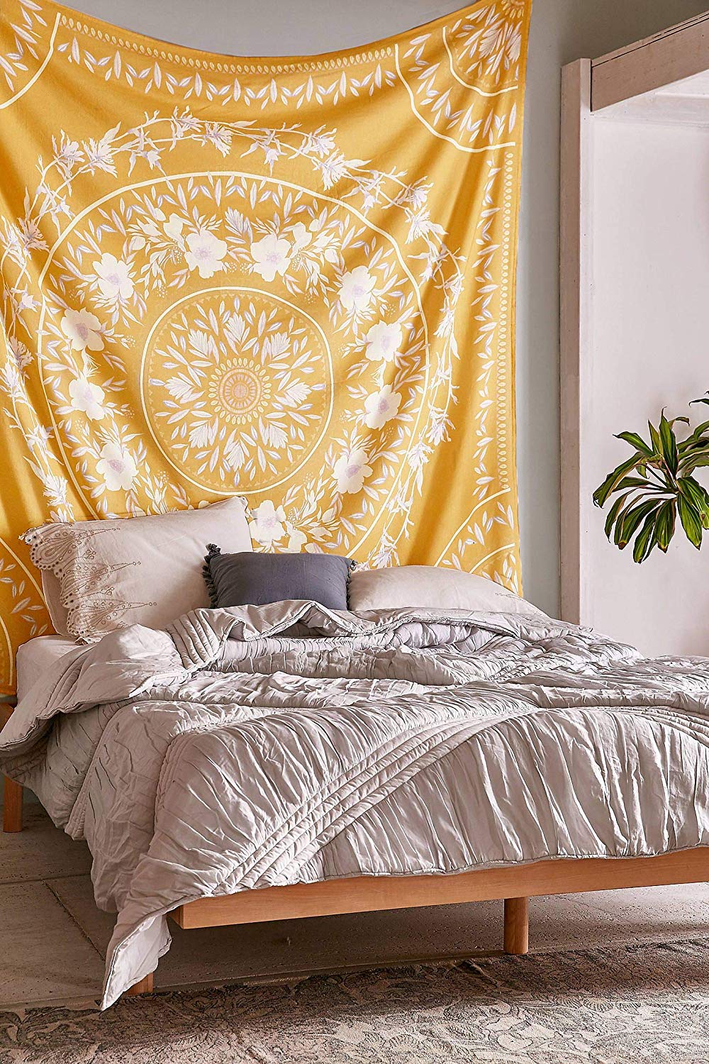 Yellow and white tapestry sale