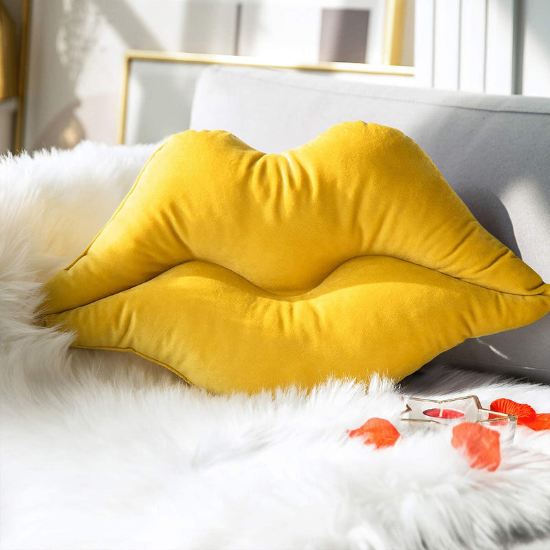 Yellow Lips Pillow