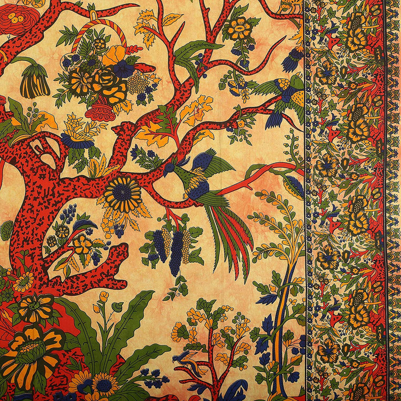 Yellow Life Tree Tapestry