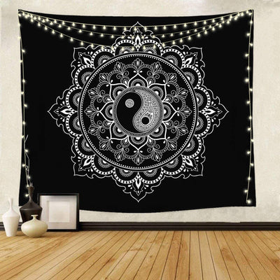 Yin Yang Black Lace Tapestry - Tapestry Girls