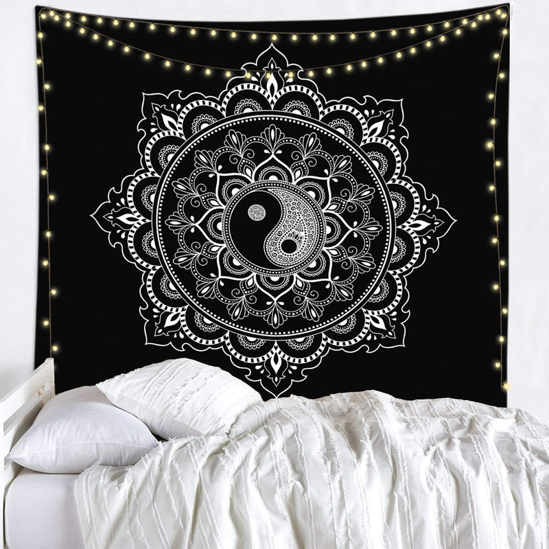 Yin Yang Black Lace Tapestry - Tapestry Girls