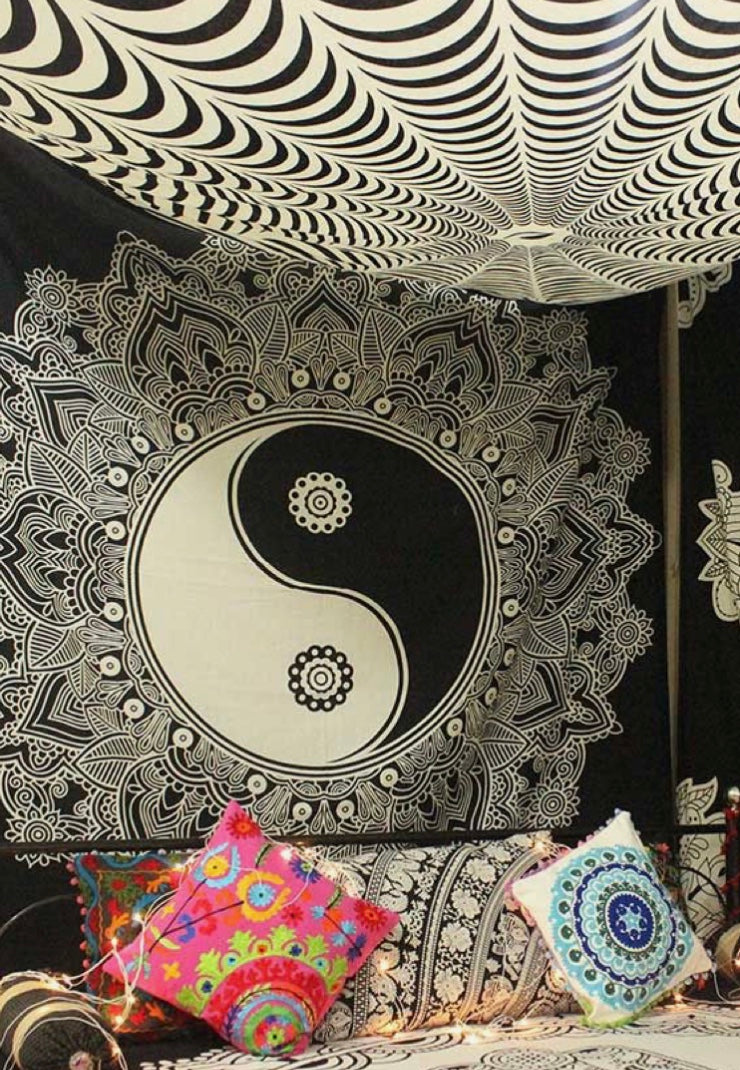 Yin Yang Mandala Tapestry - Tapestry Girls
