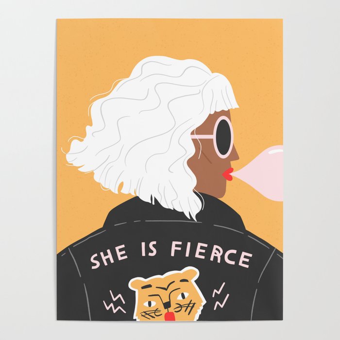 She Is Fierce Poster - Tapestry Girls